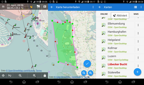 Navigation per App mit OpenSeaMap